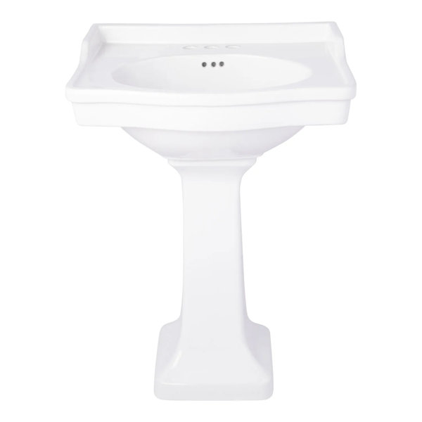 Signature Hardware 24" Cierra Porcelain Pedestal Bathroom Sink with